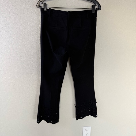 Derek Lam 10 Crosby Cropped Flare Trouser Pant Black Eyelet Embroidery Women’s 4 - Picture 8 of 11